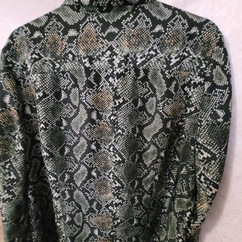 Snake Print Snakeskin Blouse Kim Rogers Size XL
